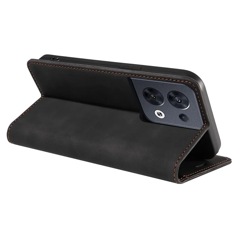 BETOPNICE 003 Wallet Shell for Oppo Reno8 5G (Global Version) RFID Blocking Leather Phone Case Stand Cover - Black