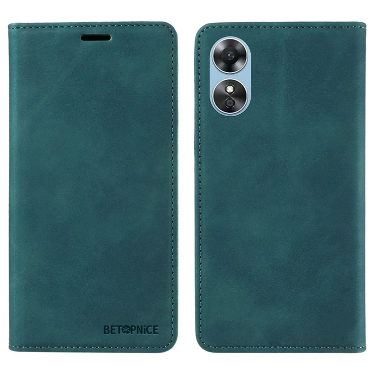 BETOPNICE 003 Custodia a Portafoglio per Oppo A17 4G / A17k 4G, Custodia in Pelle per Telefono con Blocco RFID, Supporto Pieghevole - Verde