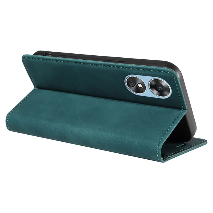 BETOPNICE 003 Custodia a Portafoglio per Oppo A17 4G / A17k 4G, Custodia in Pelle per Telefono con Blocco RFID, Supporto Pieghevole - Verde
