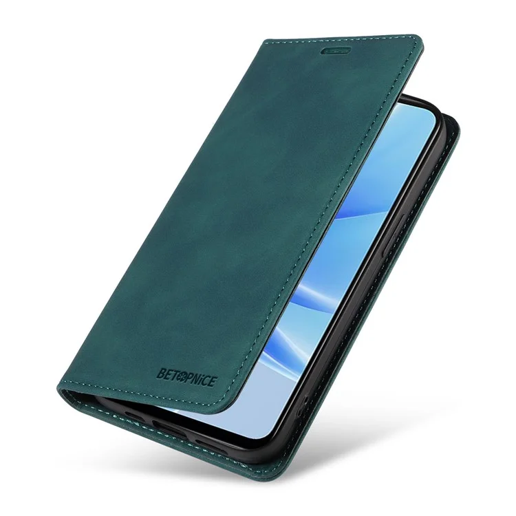 BETOPNICE 003 Custodia a Portafoglio per Oppo A17 4G / A17k 4G, Custodia in Pelle per Telefono con Blocco RFID, Supporto Pieghevole - Verde
