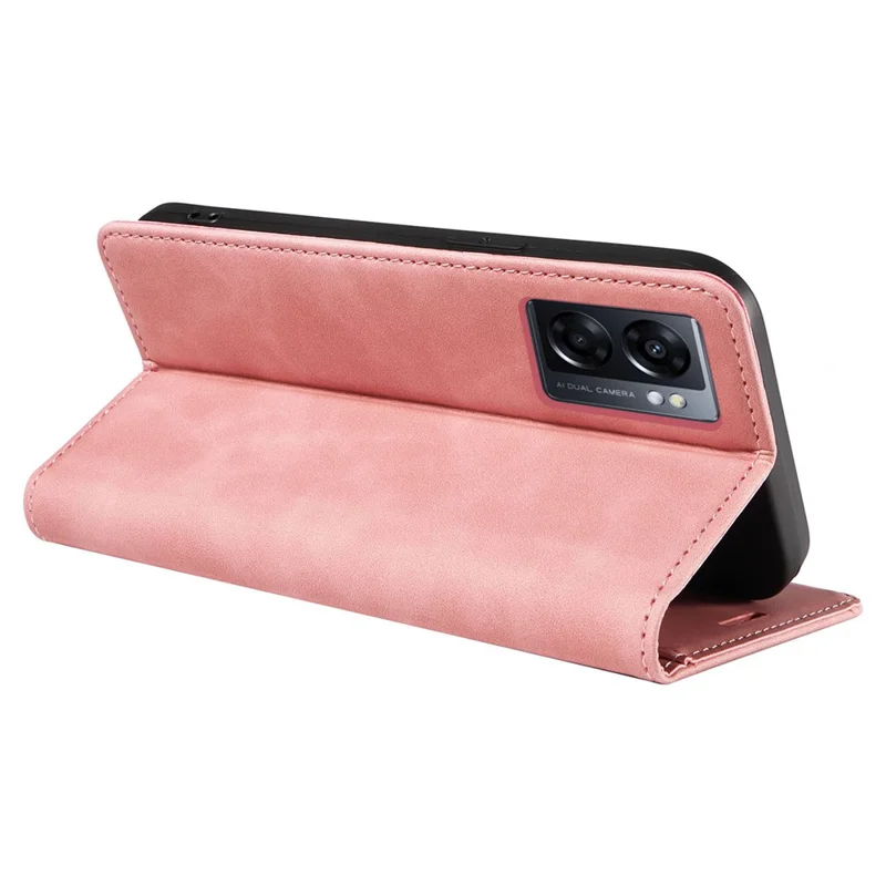 BETOPNICE 003 Para Oppo A56s 5G / A57 (2022) 5G / A77 5G / K10 5G / A57 4G / A57e 4G / A57s 4G / A77 4G / Realme Q5i / Narzo 50 5G / V23 5G / OnePlus Nord N20 SE 4G Capa de Telefone de Couro - Rosa