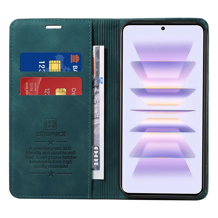 BETOPNICE 003 per Xiaomi Redmi K60 5G / K60 Pro 5G / Poco F5 Pro 5G Folio Flip Custodia in pelle PU con blocco RFID - Verde