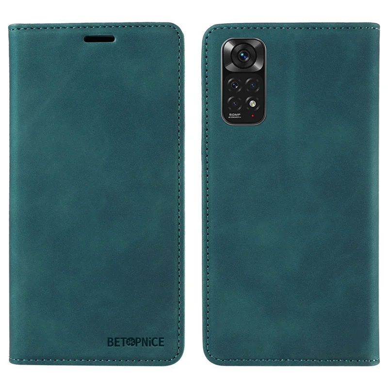 BETOPNICE 003 Per Xiaomi Redmi Note 11 4G (Qualcomm) / Note 11S 4G PU Leather RFID Blocking Drop Proof Phone Case - Verde