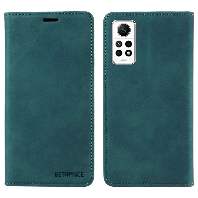 BETOPNICE 003 Per Xiaomi Redmi Note 12 Pro 4G / Note 11 Pro 4G (MediaTek) / Note 11 Pro 5G (Qualcomm) / Note 11E Pro 5G Custodia in Pelle con Blocco RFID - Verde
