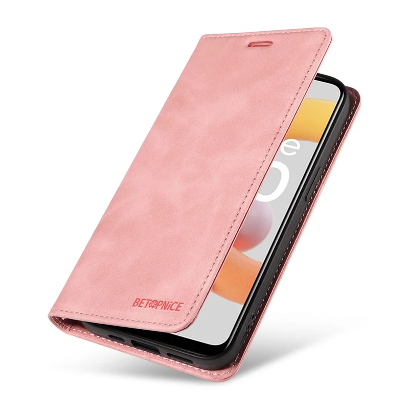 BETOPNICE 003 For Realme C20 / C11 (2021) / C20A RFID Blocking Leather Flip Cover Phone Protector Case (No Fingerprint Hole) - Pink