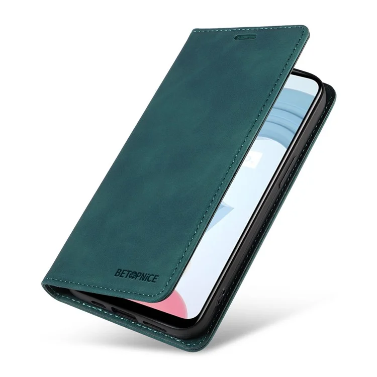 BETOPNICE 003 For Realme C21 4G / C21Y / C25Y Leather Phone Case RFID Blocking Cover (with Fingerprint Hole) - Green
