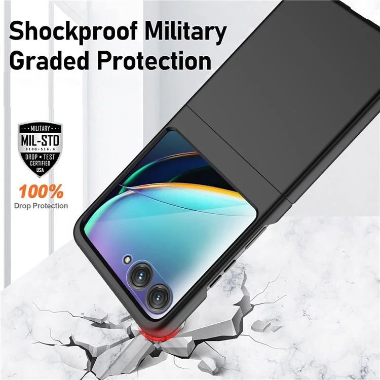 GKK For Motorola Razr 40 Ultra 5G Hard PC Phone Case Rubberized Folding Slim Phone Cover - Black
