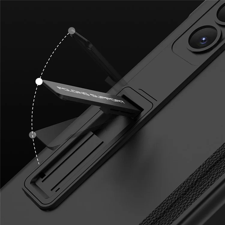 GKK For Samsung Galaxy Z Fold5 5G Kickstand PC Phone Case Magnetic Hinge Folding Phone Cover - Midnight Green