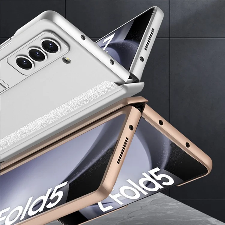 GKK For Samsung Galaxy Z Fold5 5G Kickstand PC Phone Case Magnetic Hinge Folding Phone Cover - Midnight Green