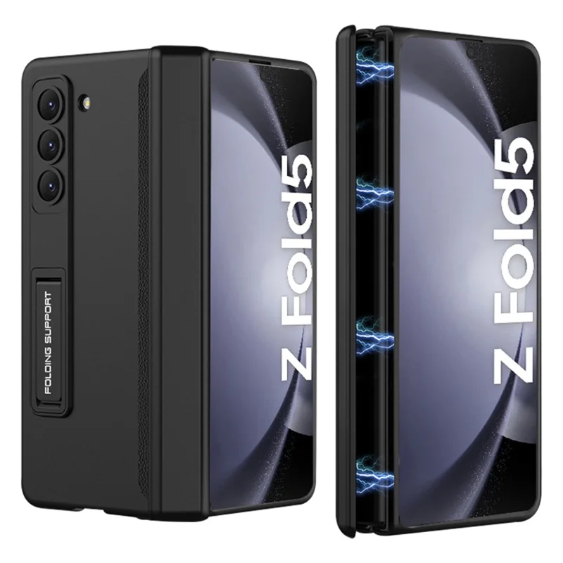 GKK For Samsung Galaxy Z Fold5 5G Kickstand PC Phone Case Magnetic Hinge Folding Phone Cover - Black