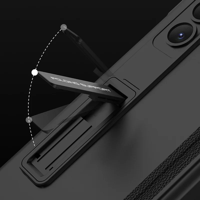 GKK For Samsung Galaxy Z Fold5 5G Kickstand PC Phone Case Magnetic Hinge Folding Phone Cover - Black