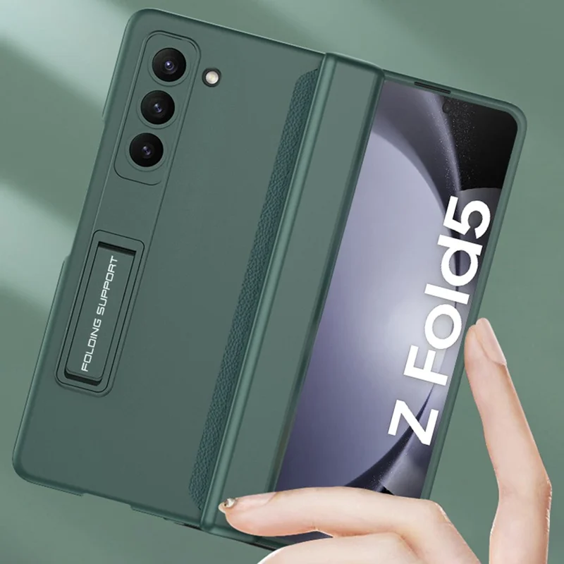 GKK For Samsung Galaxy Z Fold5 5G Kickstand PC Phone Case Magnetic Hinge Folding Phone Cover - Black