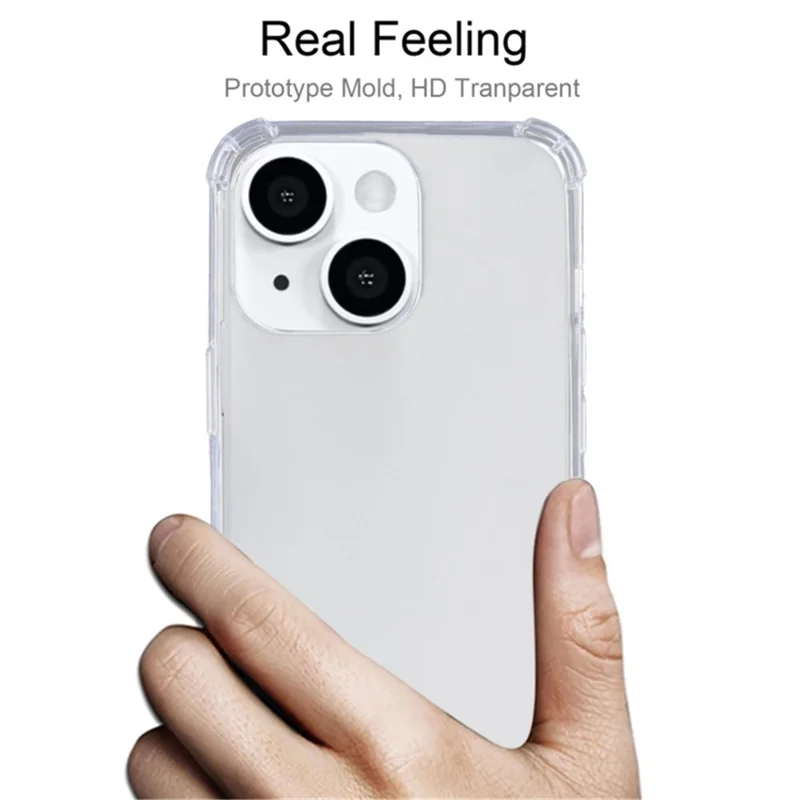 TPU Protective Case for iPhone 15 Transparent Four Corners Drop Resistant Phone Cover