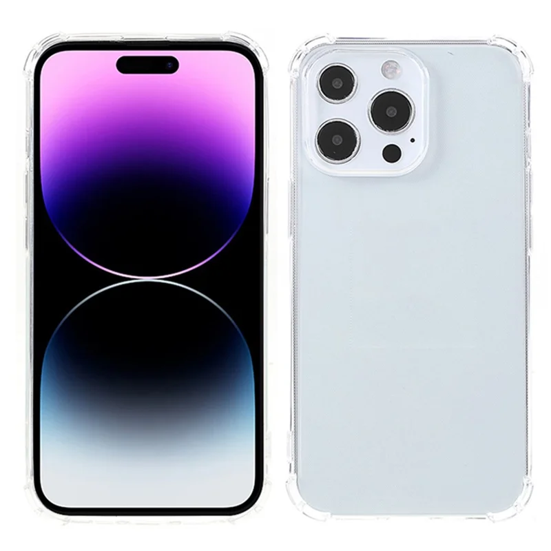 Coque en TPU transparente pour iPhone 15 Pro Max, protection des quatre coins contre les chutes