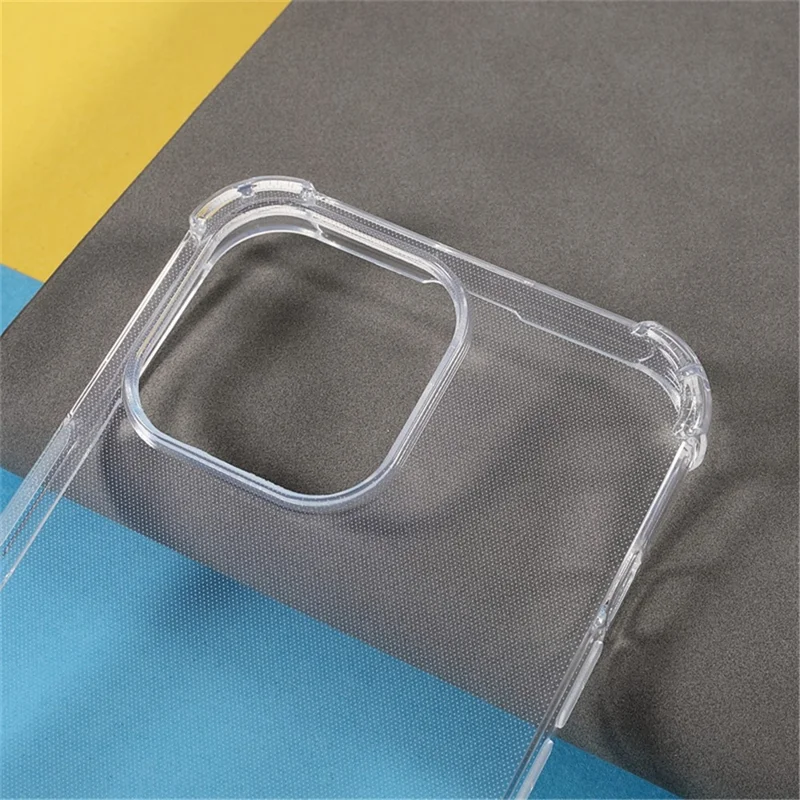 Coque en TPU transparente pour iPhone 15 Pro Max, protection des quatre coins contre les chutes