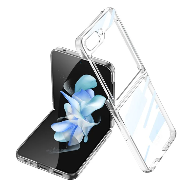 GKK For Samsung Galaxy Z Flip5 5G Electroplating Plastic Phone Case Anti-Scratch Folding Phone Cover Shell - Transparent