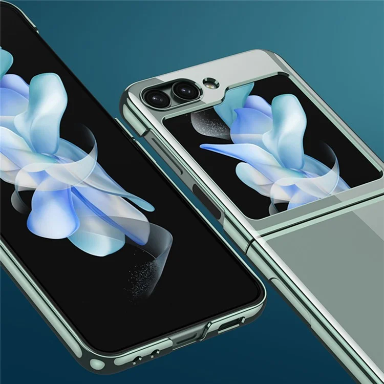 GKK For Samsung Galaxy Z Flip5 5G Electroplating Plastic Phone Case Anti-Scratch Folding Phone Cover Shell - Transparent