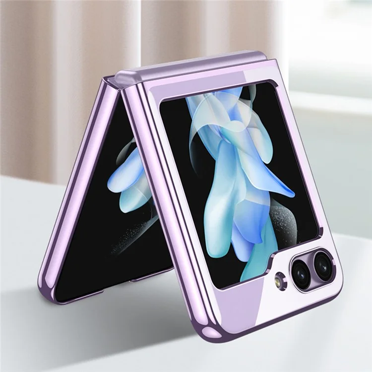 GKK For Samsung Galaxy Z Flip5 5G Electroplating Plastic Phone Case Anti-Scratch Folding Phone Cover Shell - Transparent
