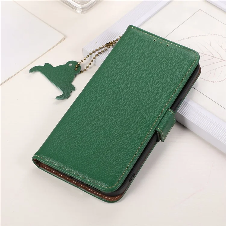 Phone Case for Huawei nova 11 / nova 12s 4G / nova 12 Lite 4G , RFID Blocking Genuine Cow Leather Stand Wallet Cover - Green