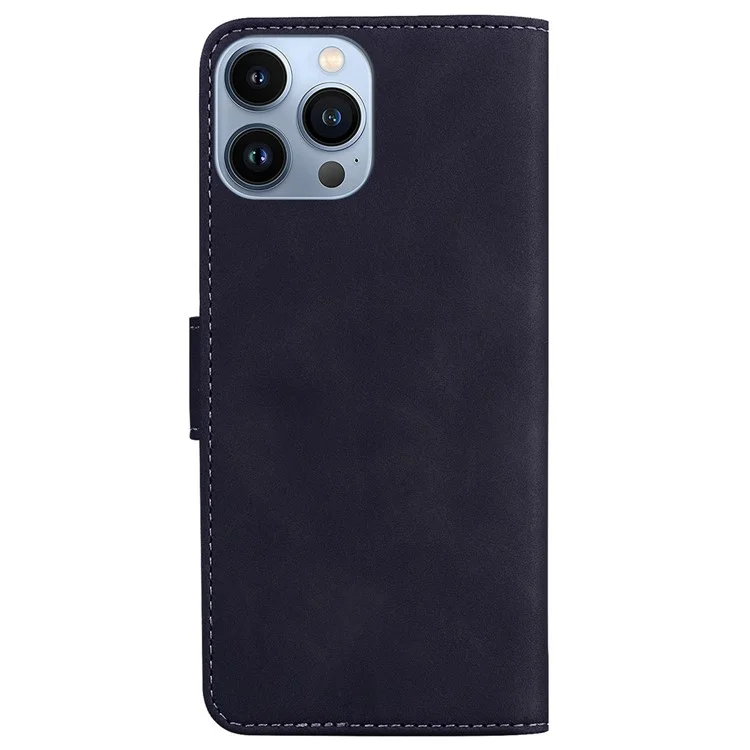 For iPhone 15 Pro Max Anti-scratch Flip Stand Wallet Case PU Leather Butterfly Printing Phone Cover - Black