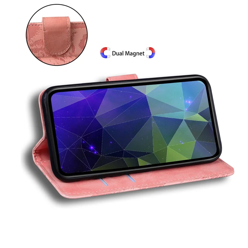 For iPhone 15 Plus PU Leather Imprinted Tiger Phone Case Wallet Stand Anti-drop Cover - Pink