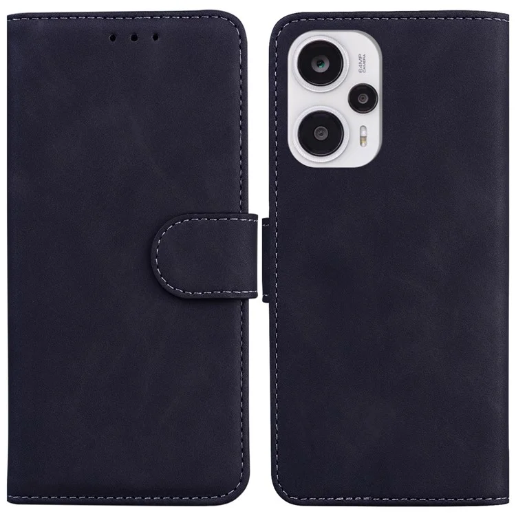 Wallet Case für Xiaomi Redmi Note 12 Turbo / Poco F5 5G, Stand PU Leder Handyhülle - Schwarz
