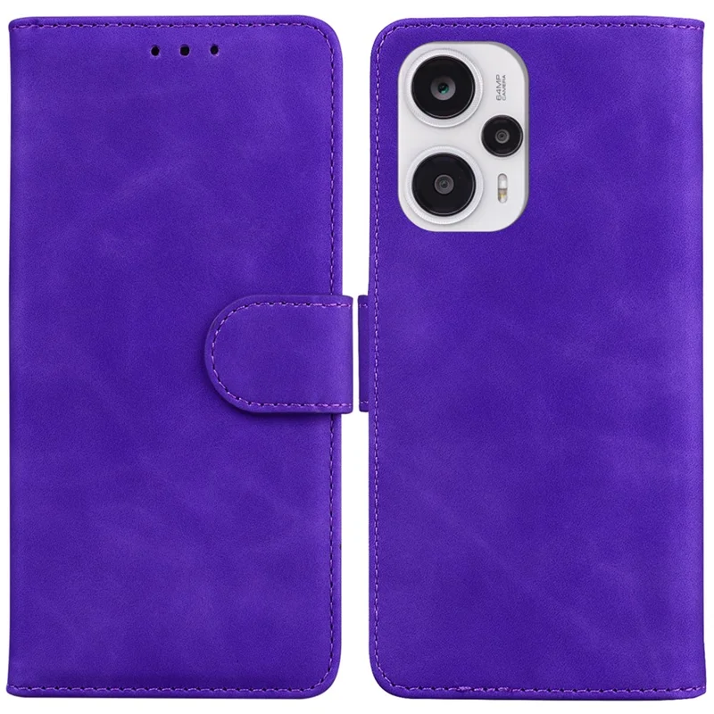 Wallet Case for Xiaomi Redmi Note 12 Turbo / Poco F5 5G , Stand PU Leather Phone Cover - Purple