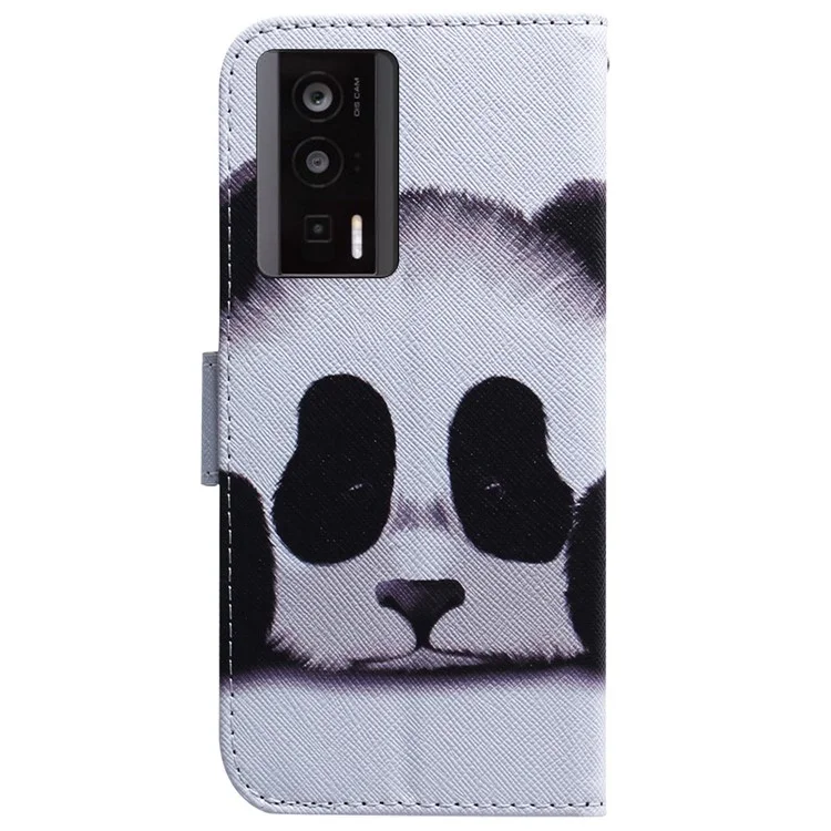 Чехол для телефона для Xiaomi Poco F5 Pro 5G / Redmi K60 5G / K60 Pro 5G, чехол-книжка с узором из искусственной кожи со стойкой - панда