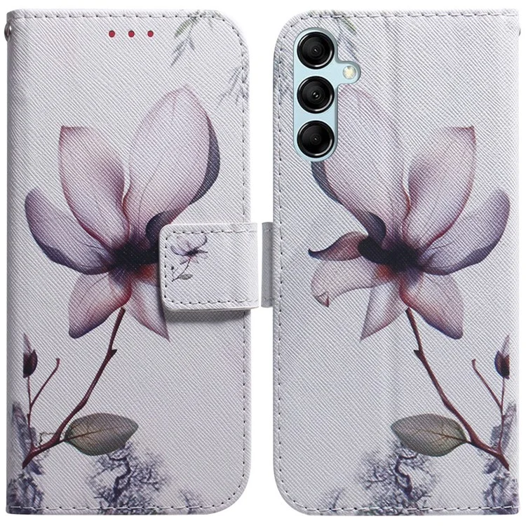 Для Samsung Galaxy M54 5G / F54 5G PU Leather Stand Phone Case Pattern Printing Wallet Cover - Pink Flower