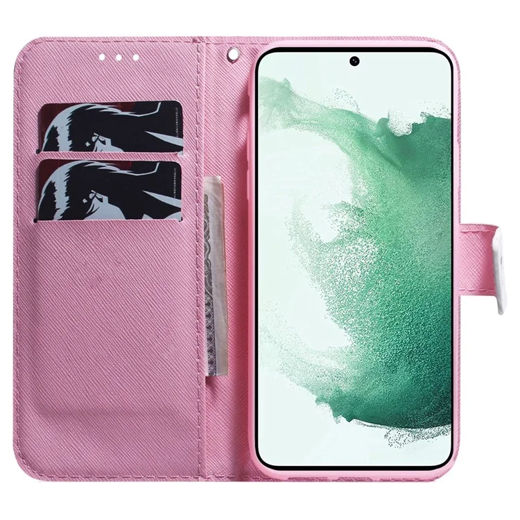 Для Samsung Galaxy M54 5G / F54 5G PU Leather Stand Phone Case Pattern Printing Wallet Cover - Pink Flower