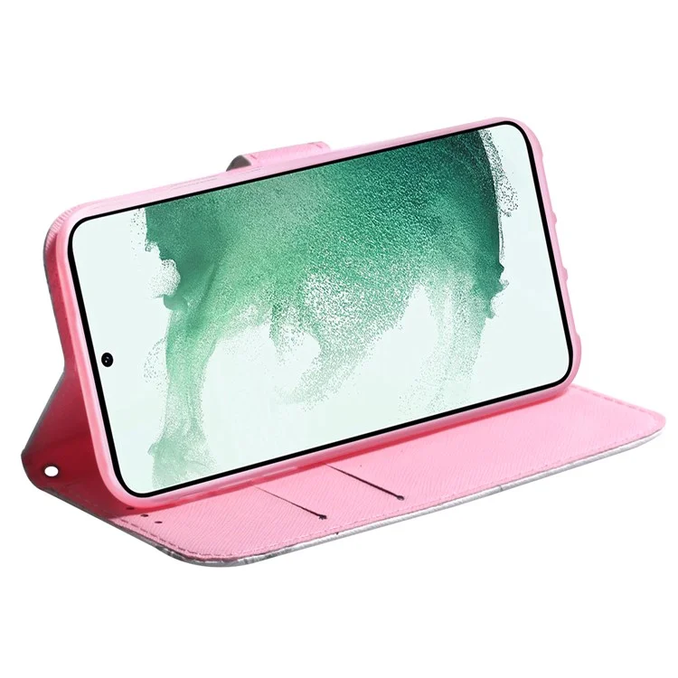 Для Samsung Galaxy M54 5G / F54 5G PU Leather Stand Phone Case Pattern Printing Wallet Cover - Pink Flower