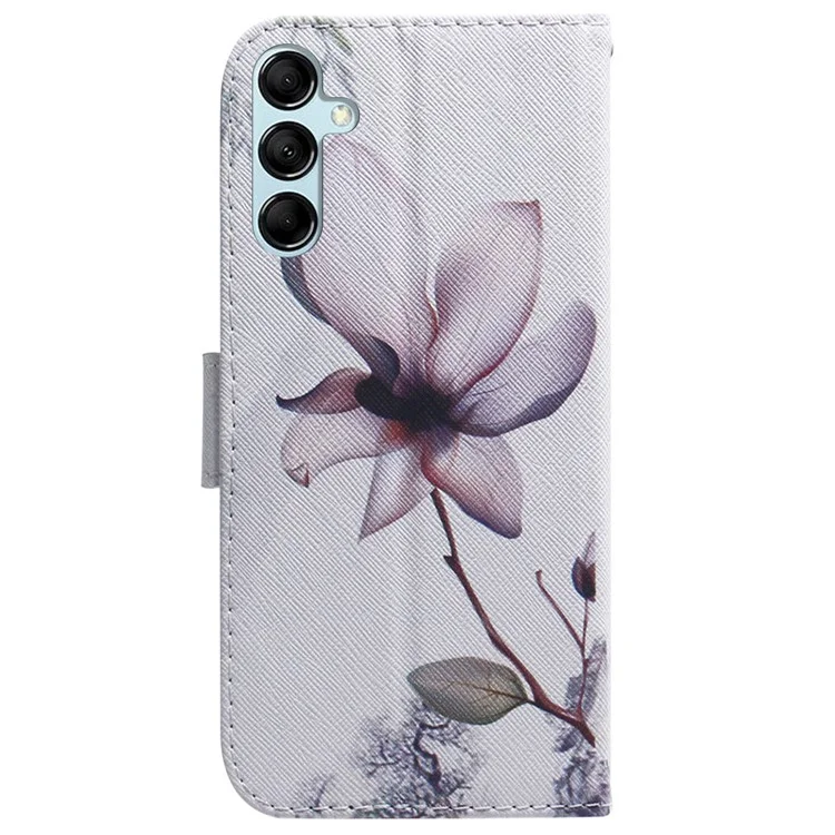 Для Samsung Galaxy M54 5G / F54 5G PU Leather Stand Phone Case Pattern Printing Wallet Cover - Pink Flower
