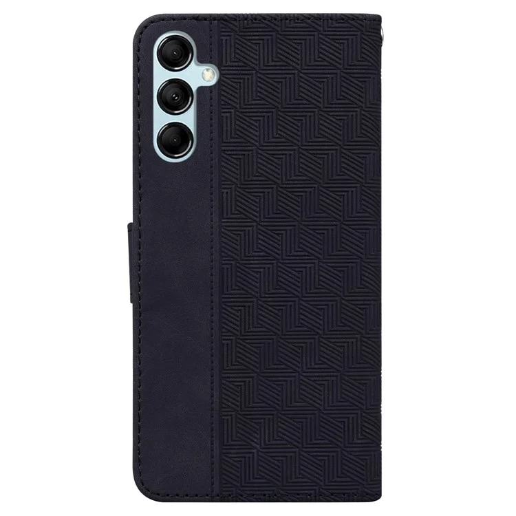 Для Samsung Galaxy M54 5G / F54 5G Кошелек ПУ-кожаная обложка Геометрический тиснёный чехол для телефона - Чёрный