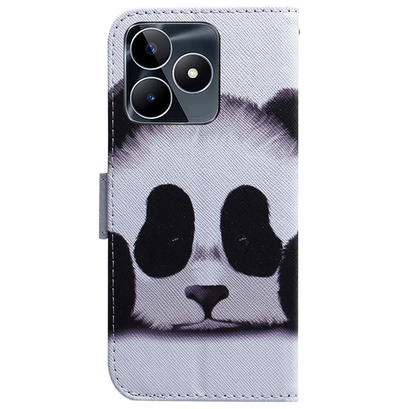Coque à rabat pour Realme C53 (Global) / C53 (Inde) / C51 / Narzo N53 4G , étui téléphone motif imprimé en cuir PU avec support et portefeuille - Panda
