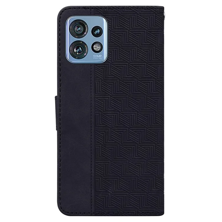 Para Motorola Moto X40 5G / Edge+ (2023) / Edge 40 Pro 5G Capa de Telefone Geometria Impressa Carteira de Couro com Suporte - Preto