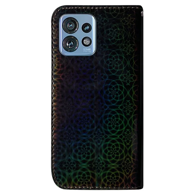 Per Motorola Moto X40 5G / Edge+ (2023) / Edge 40 Pro 5G Custodia in pelle con motivo a fiori scintillanti, Portafoglio, Supporto per telefono - Nero