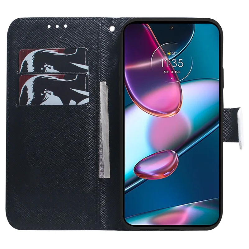 For Motorola Edge 40 5G Folio PU Leather Case Pattern Printing Wallet Stand Phone Cover - Panda