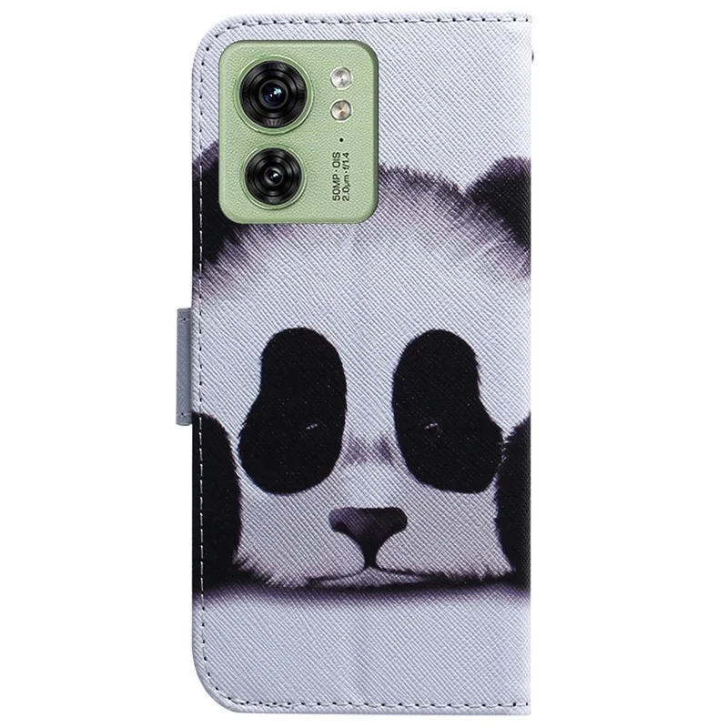 For Motorola Edge 40 5G Folio PU Leather Case Pattern Printing Wallet Stand Phone Cover - Panda