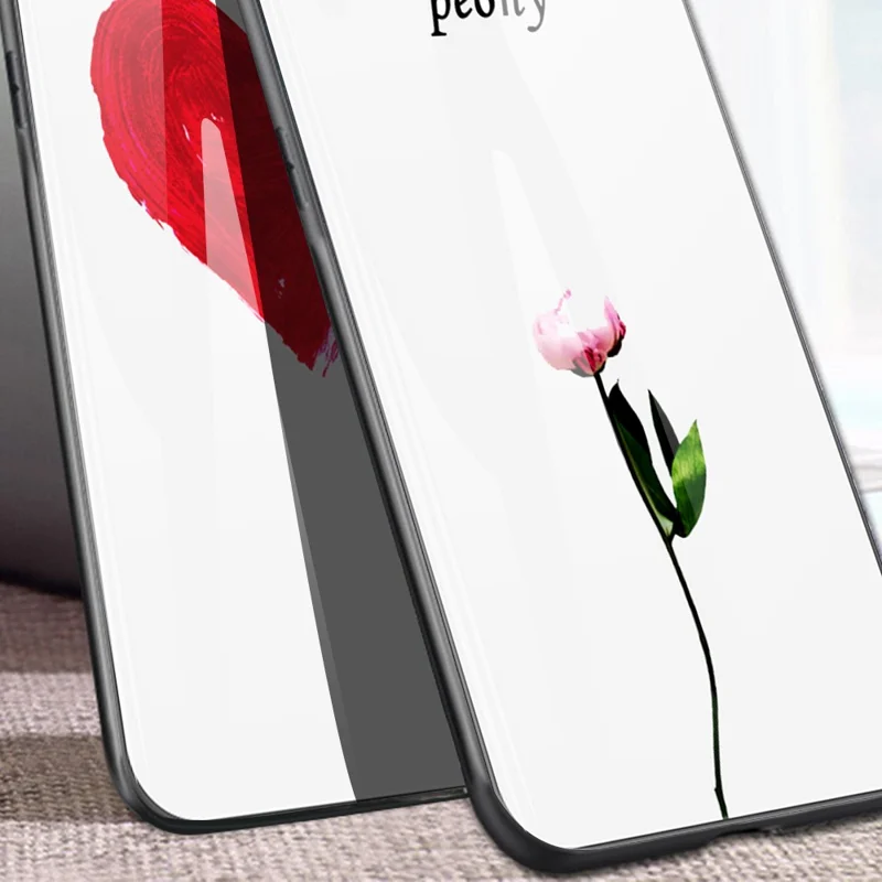 For iPhone 15 Pro Pattern Printing Back Cover Anti-Scratch Tempered Glass+PC+TPU Phone Case - Beloved