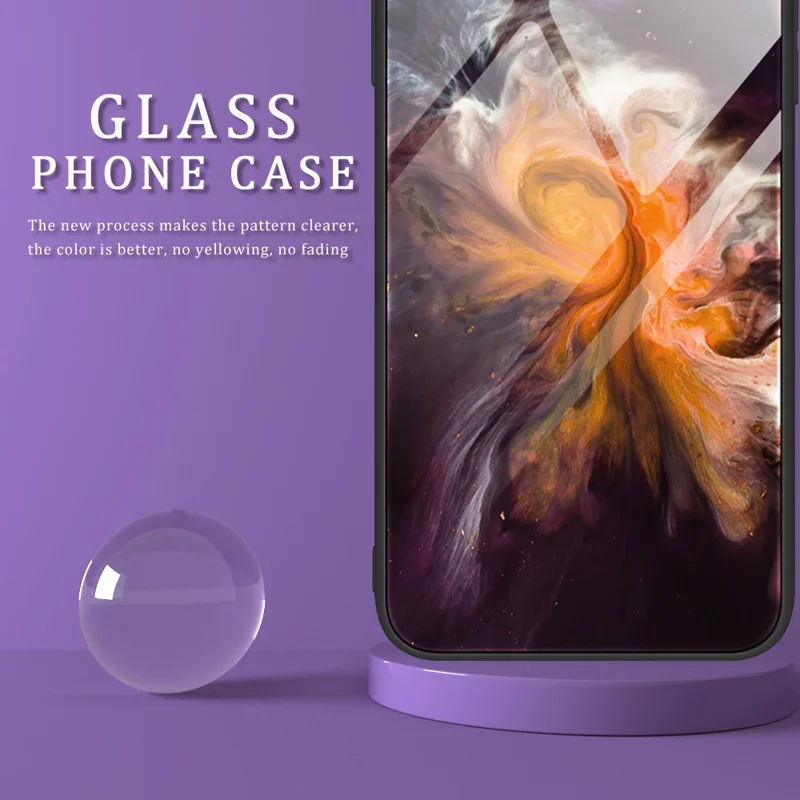 For iPhone 15 Pro Tempered Glass+PC+TPU Anti-drop Cover Marble Pattern Phone Case - DL07