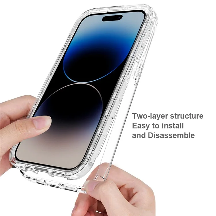 Gradient Handyhülle für iPhone 15 Pro, PC+TPU Anti-Drop-Hülle mit PET-Bildschirmschutz - Rot