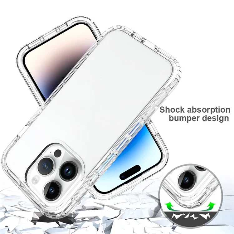 Gradient Handyhülle für iPhone 15 Pro, PC+TPU Anti-Drop-Hülle mit PET-Bildschirmschutz - Rot