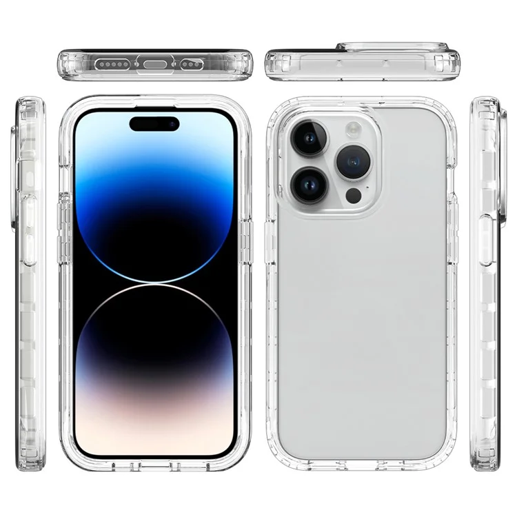 Gradient Handyhülle für iPhone 15 Pro, PC+TPU Anti-Drop-Hülle mit PET-Bildschirmschutz - Rot