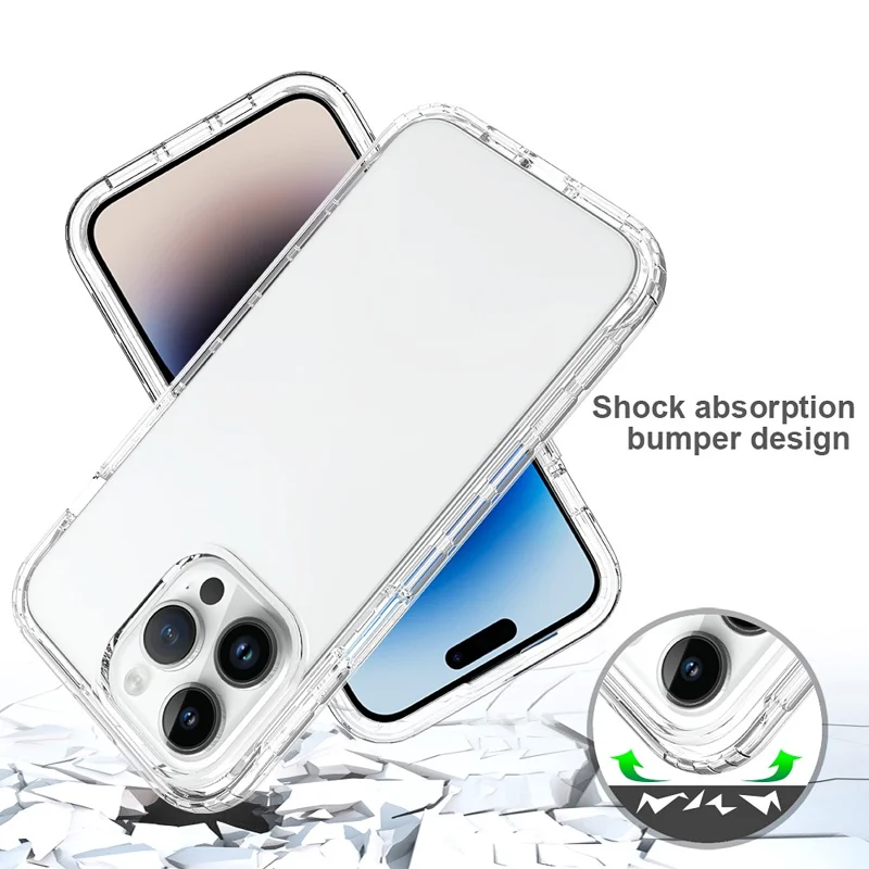 Für iPhone 15 Pro Max Gradient PC+TPU Handyhülle Kratzfeste Abdeckung mit PET-Bildschirmschutz - Blau