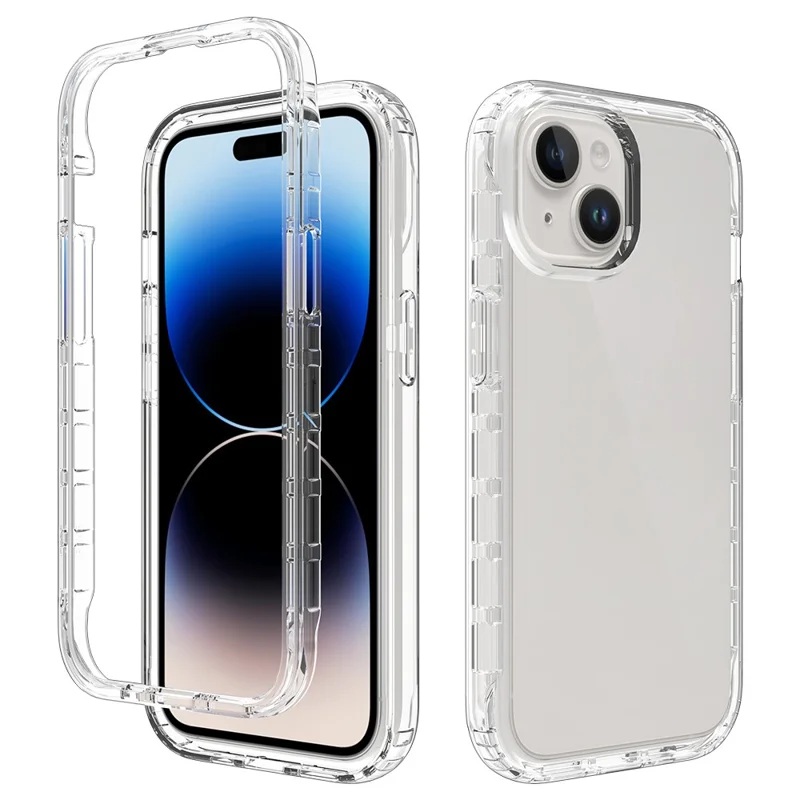 Coque de protection pour iPhone 15 - Transparente, anti-choc en TPU+PC