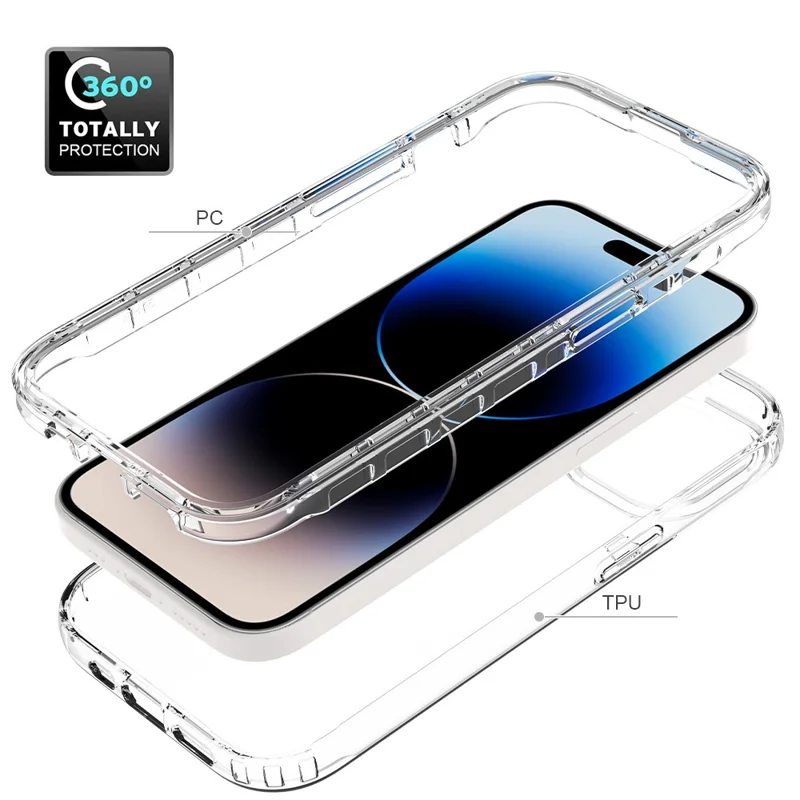 Защитный чехол для iPhone 15 Clear Anti-drop TPU+PC - Градиент Фиолетовый