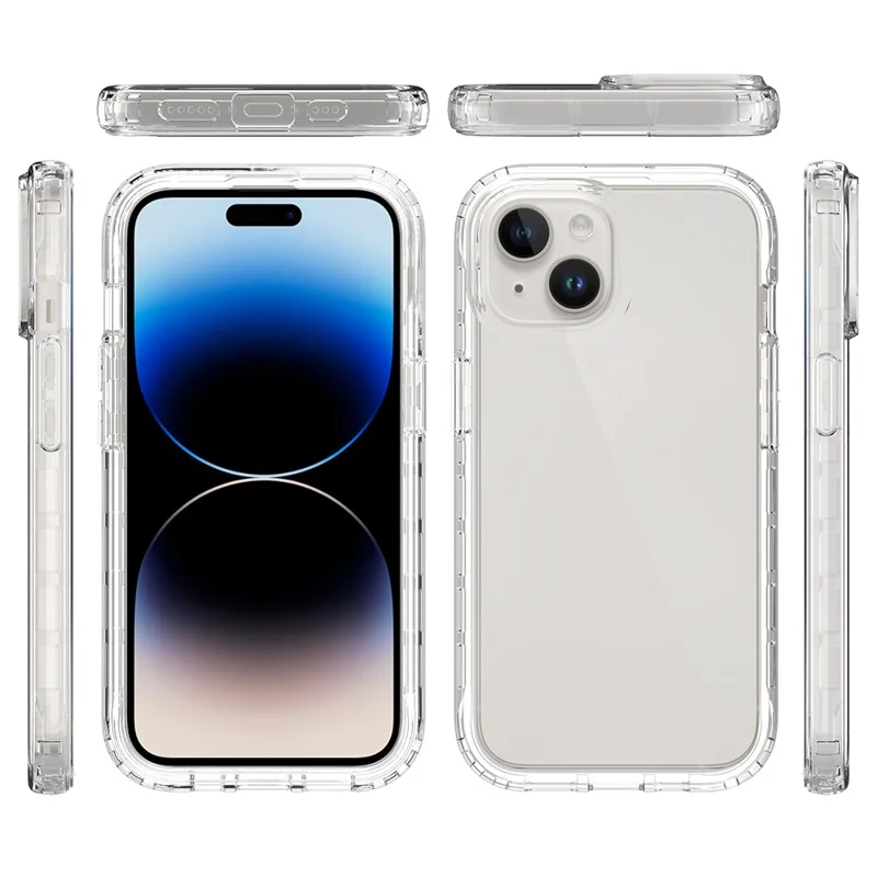 Защитный чехол для iPhone 15 Clear Anti-drop TPU+PC - Градиент Фиолетовый