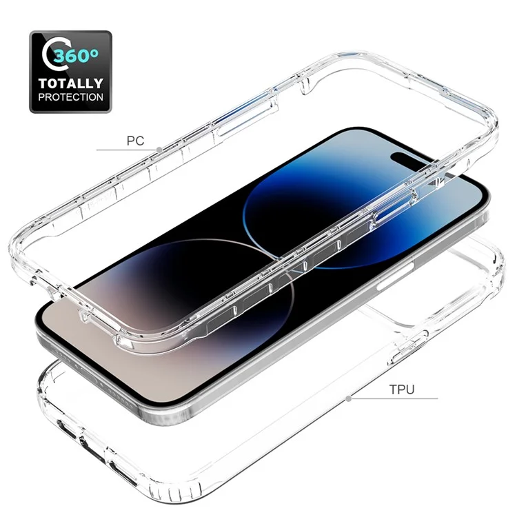 Custodia Antiurto per iPhone 15 Pro Max TPU+PC Custodia per Telefono Trasparente Antiurto - Rosso Sfumato