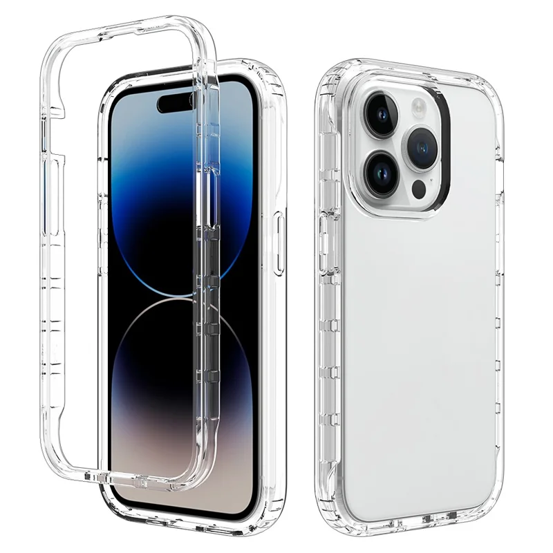 Coque arrière transparente pour iPhone 15 Pro, anti-rayures, en TPU+PC - Transparente