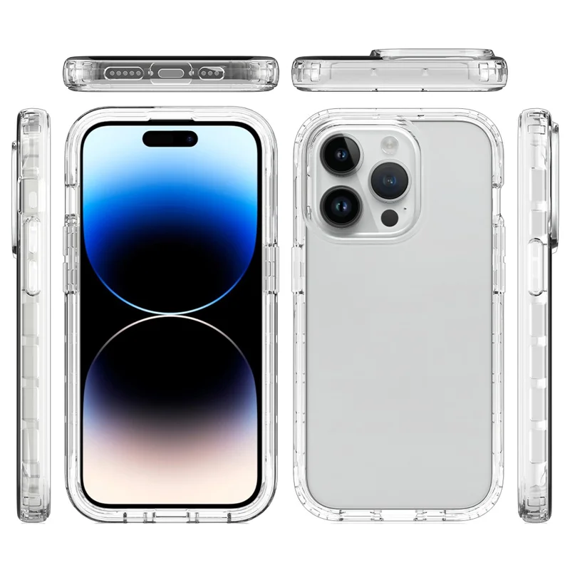 Coque arrière transparente pour iPhone 15 Pro, anti-rayures, en TPU+PC - Transparente